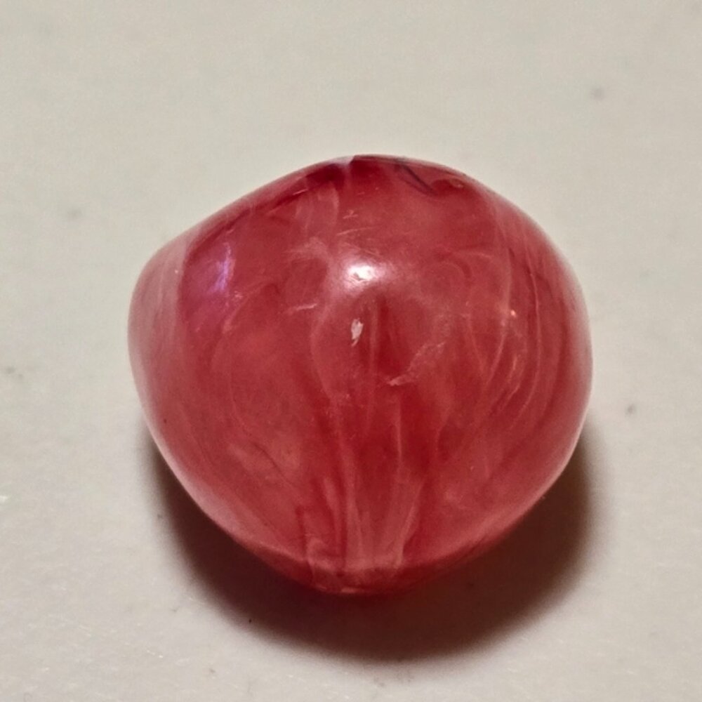 Vintage Pop Art Volcano Cherry Lucite Ring 18 Pre Owned